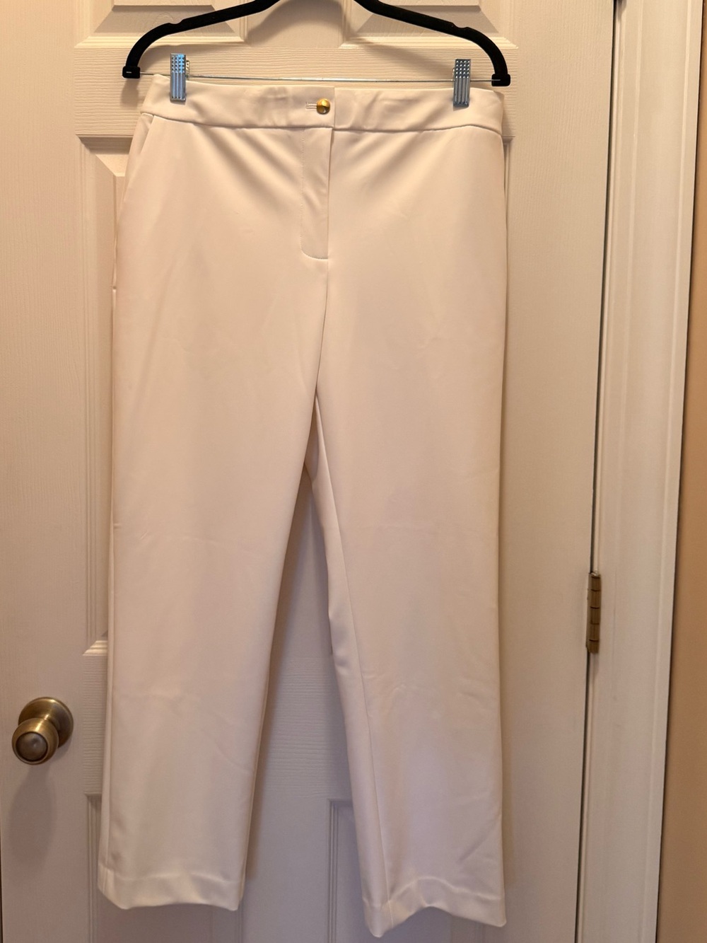 NWT Donna Karan White Straight-Leg Suit Slacks